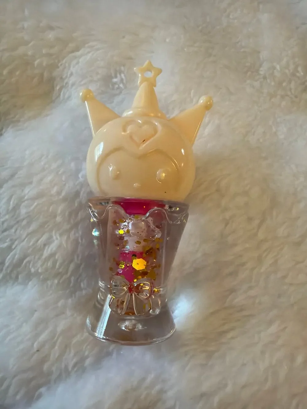 Kuromi Crown Glitter Liquid Lip Gloss Gold Iridescent Sparkle Kawaii Makeup